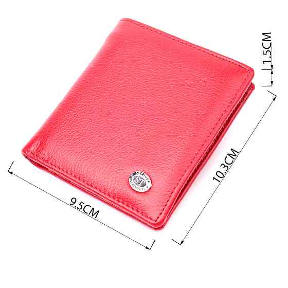 Яскрава модель гаманця з натуральної шкіри ST Leather 19475 Червоний Київ