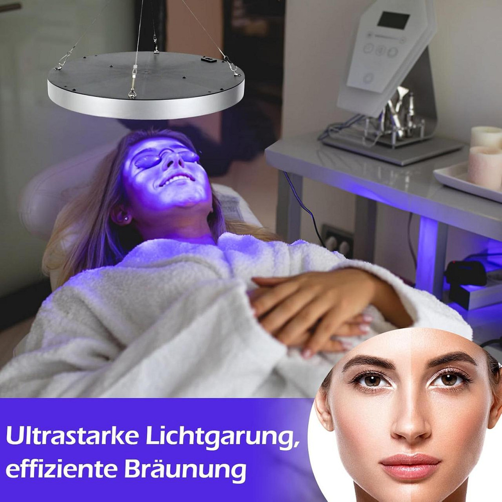 Лампа для загара 250LED 460nm круглая серебристая портативная для лица и тела складная подставка крючки Киев - изображение 6