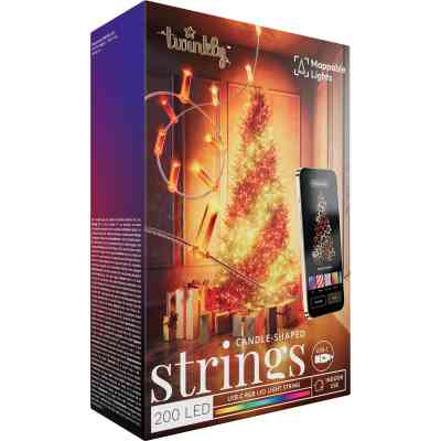 Гірлянда Twinkly Smart LED Strings USB 200 Candle-shaped RGB LEDs, Clear Wire, USB-C 12м (TWKC200RGB-T) Вінниця