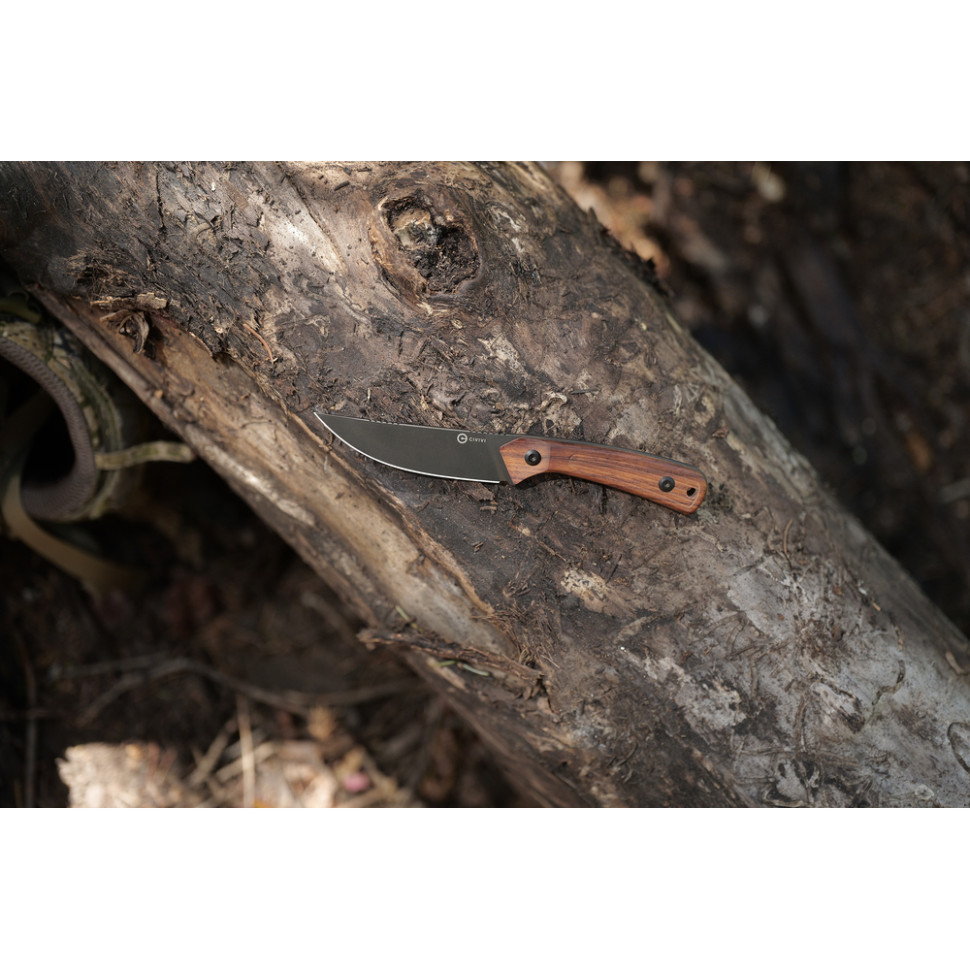 Ніж фіксований туристичний Civivi Carveth (9,1 см) AEB-L / Wood дерево з чохлом Киев - изображение 14
