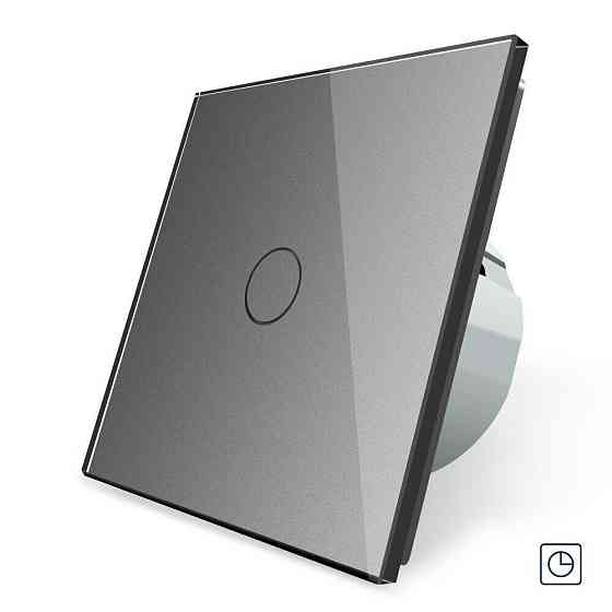 Сенсорний вимикач таймер Вимикач з реле часу Livolo сірий скло (VL-C7FC1T-2GIP) Коломыя