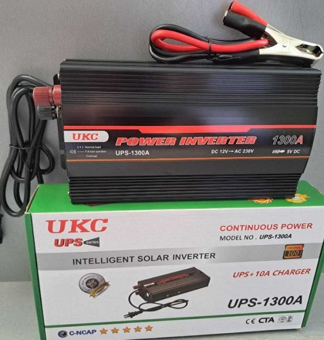 Инвертор с зарядкой 1300W 15А Преобразователь 12V в 220V БДЖ. Киев - изображение 5