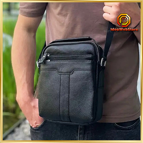 Якісна чоловіча сумка з натуральної шкіри, сумка месенджер, барсетка шкіряна, сумка Tiding Bag 73957 Київ - фото 1