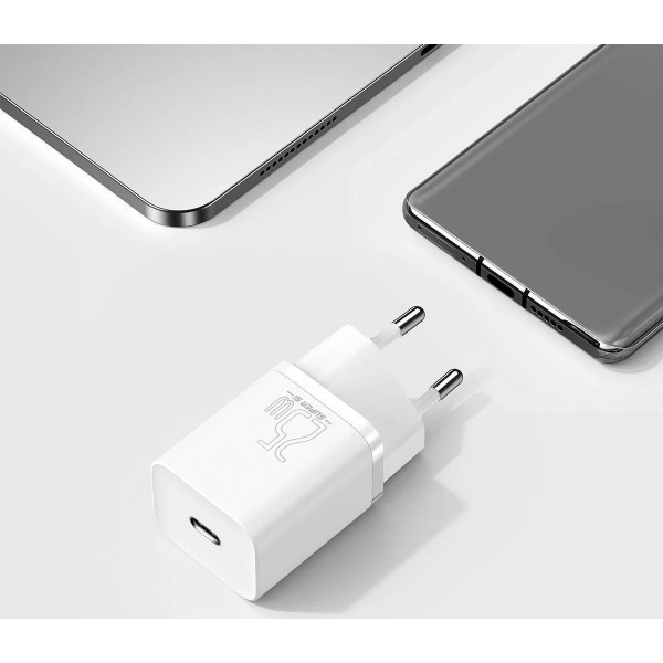 Зарядний пристрій 1xUSB 25W (USB-C) + Cable Type-C Білий Baseus (TZCCSUP-L02) Киев - изображение 9