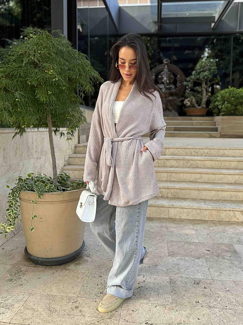 Женский теплый модный кардиган. Мокко, 42/44 Одесса - изображение 3