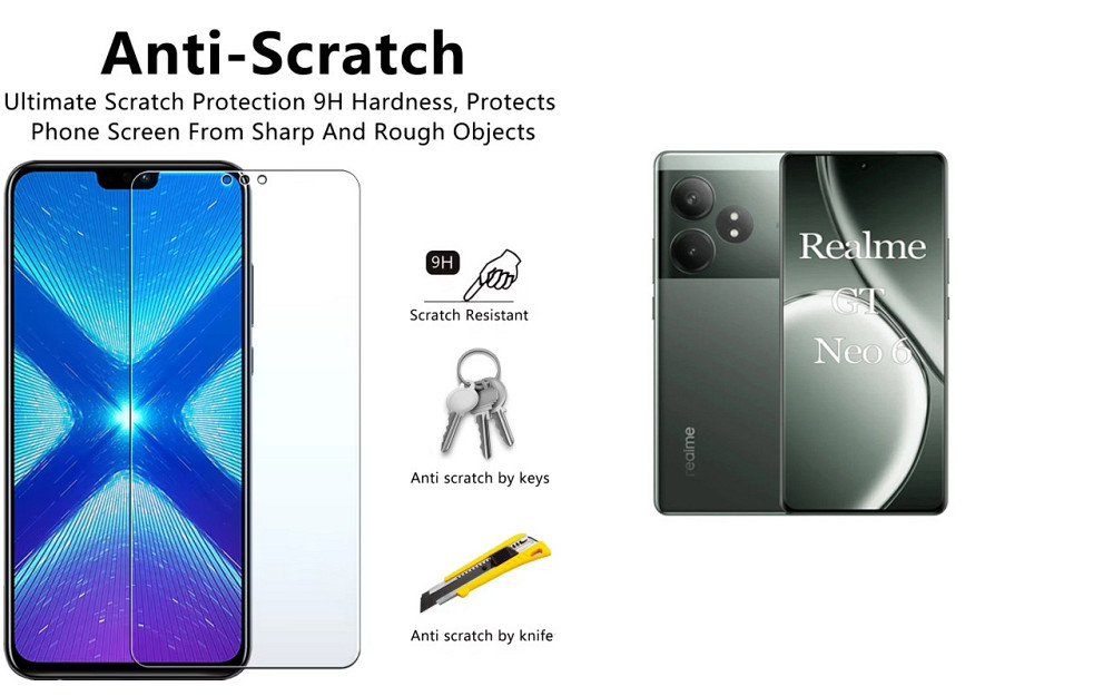 Защитное стекло NeoGlass для realme GT Neo6, GT Neo6 SE – ультрапрозрачное и устойчивое Киев - изображение 1