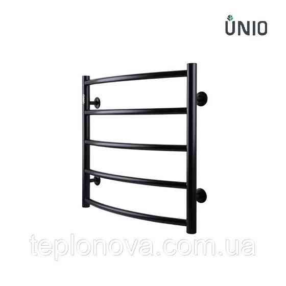 Полотенцесушитель Черный Нержавейка UNIO 500x530-5 Лесенка Дуга Елит Черная Черновцы