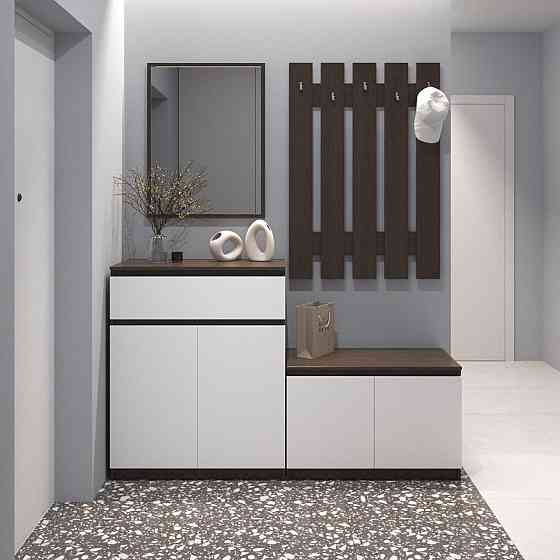 Прихожая VAYS, комплект в прихожую №2 Венге Темный-Белый фасад Львов