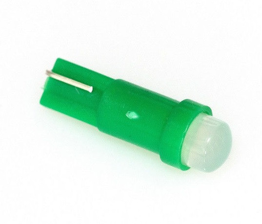 Світлодіодна лампа AllLight T5 COB (W1,2W) W2x4,6d панель приладів, кнопка GREEN 12V Харьков - изображение 1