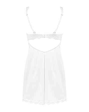 Сорочка Obsessive Amor Blanco underwire chemise & thong white S/M Sex Aura Киев