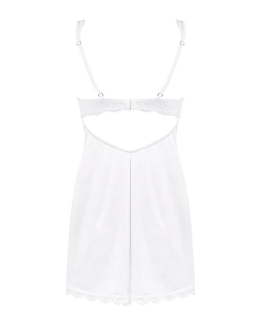 Сорочка Obsessive Amor Blanco underwire chemise & thong white S/M Sex Aura Киев - изображение 4