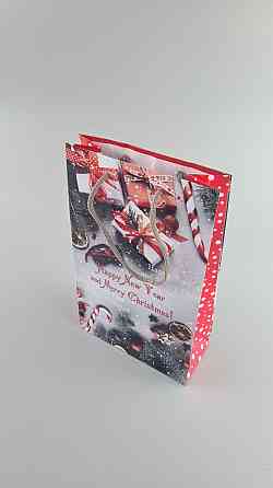 Новорічні пакети для подарунків, середній 17x26x8-041 (12 шт.) Харків