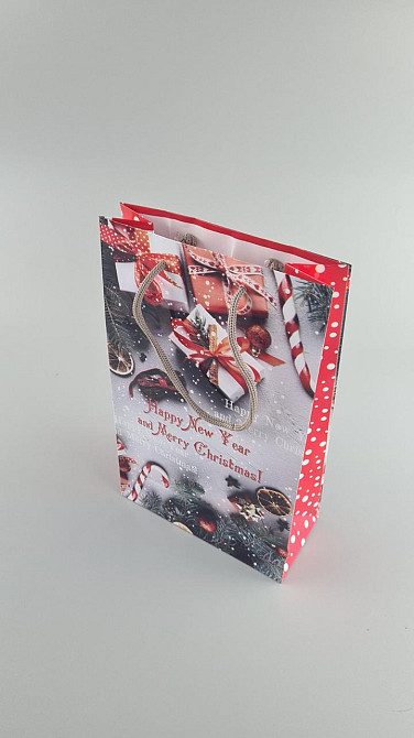 Новогодние пакеты для подарков, средний 17x26x8-041 (12 шт) Харьков - изображение 1