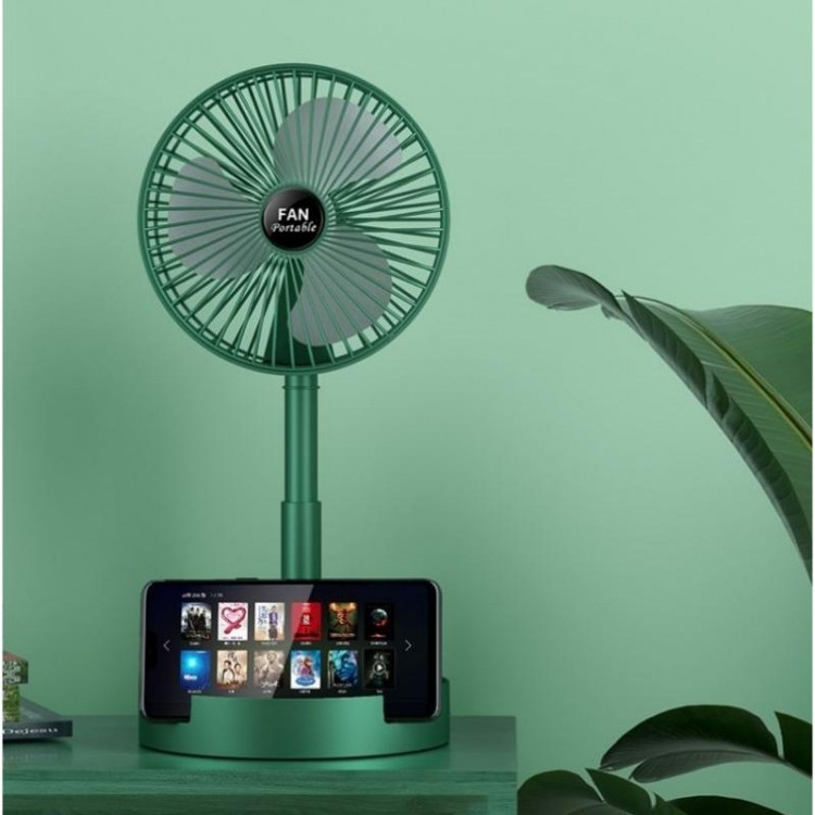 Складаний вентилятор аккумуляторний на ніжці Telescopic Folding Fan з USB зарядкою Green Вінниця - фото 1
