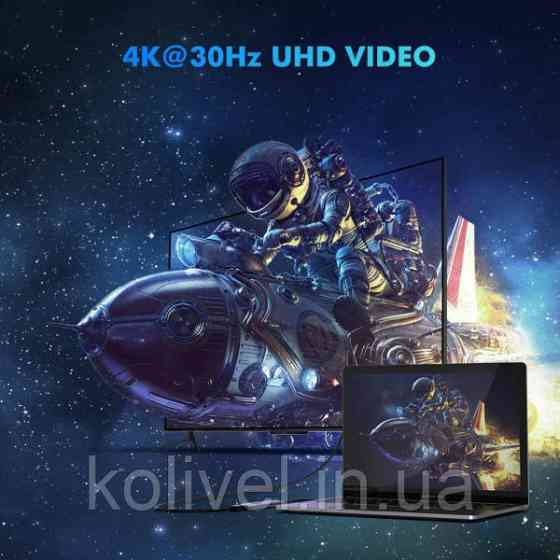 Док-станція USB3.0 Type-C --> USB 3.0x3/HDMI/PD Ugreen CM136 Сіра (50209) Киев