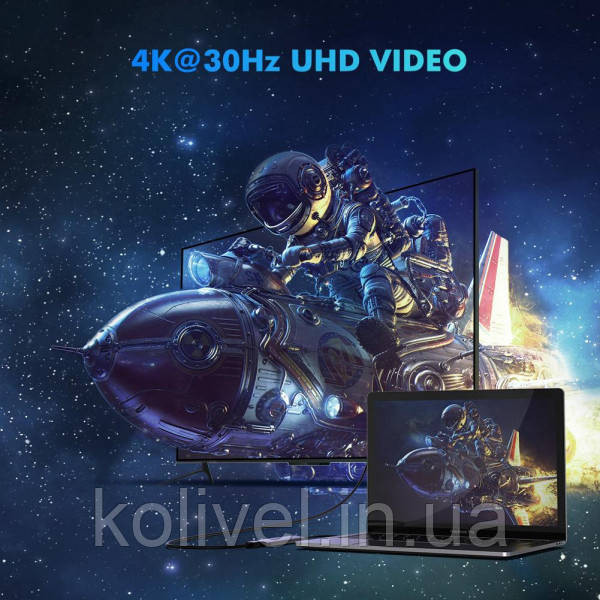 Док-станція USB3.0 Type-C --> USB 3.0x3/HDMI/PD Ugreen CM136 Сіра (50209) Київ - фото 3
