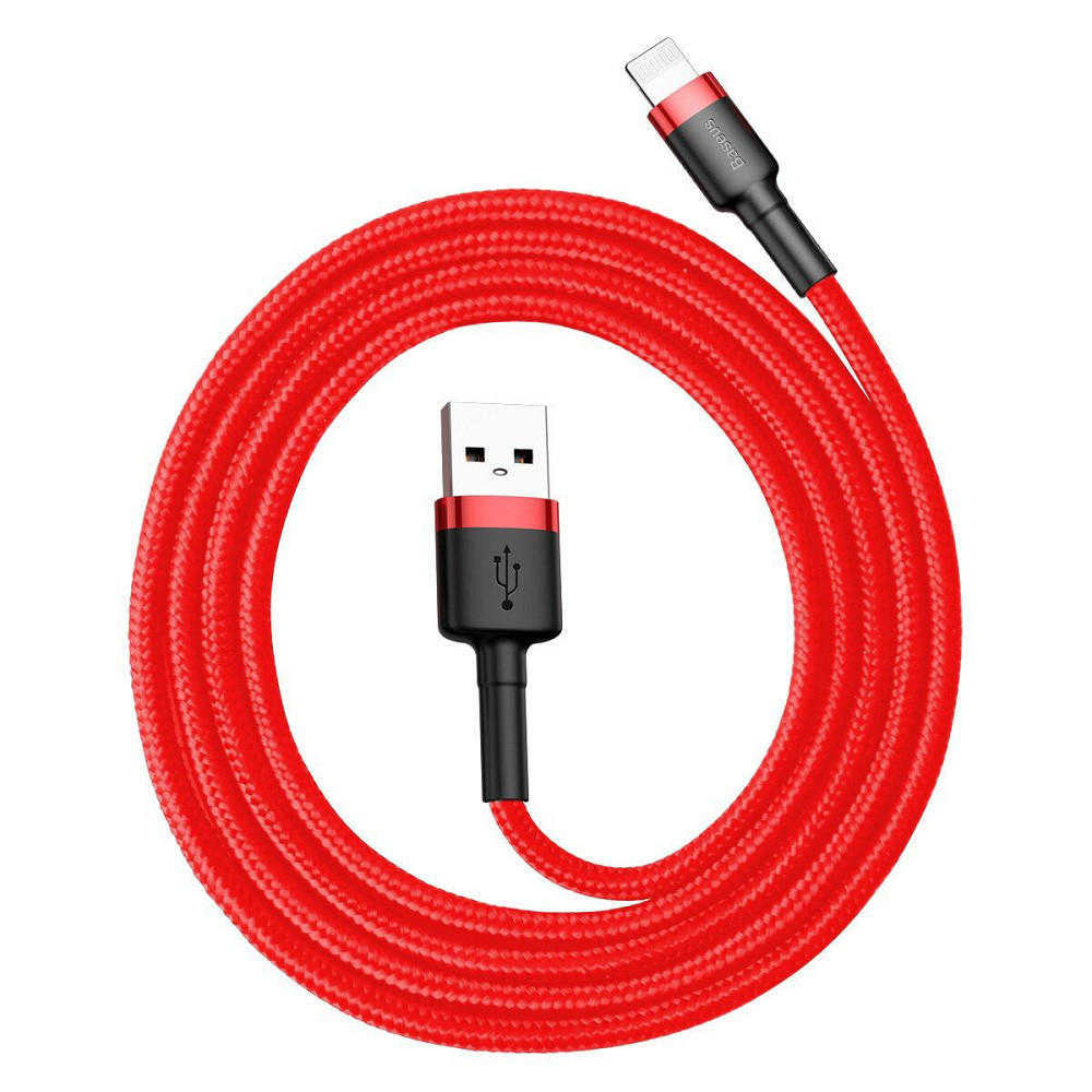 Кабель Baseus Cafule Cable USB - Lightning 2.4A 1m, колір червоний+Red CALKLF-B09 Одеса - фото 4