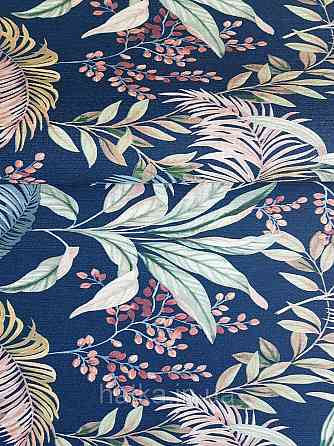 Обои винил на флизелине Rasch Florentine 1.06х10 листья ветки папоротника банана зеленые коричневые на синем Киев