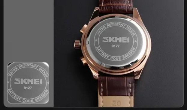 Чоловічий годинник Skmei Prestige 9127 класичний Коричневий Вінниця - фото 4