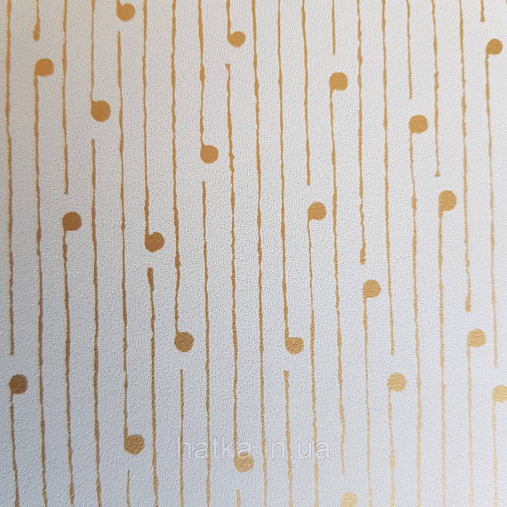 Шпалери вінілові на флізелін Caselio The Place to bed 0.53х10 м смуги точки золотисті на блакитному 3д Київ - фото 1