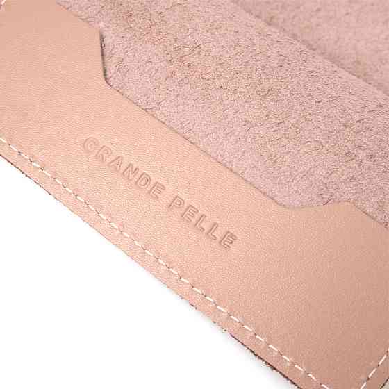 Стильна шкіряна обкладинка на паспорт GRANDE PELLE 11355 Бежевий Київ