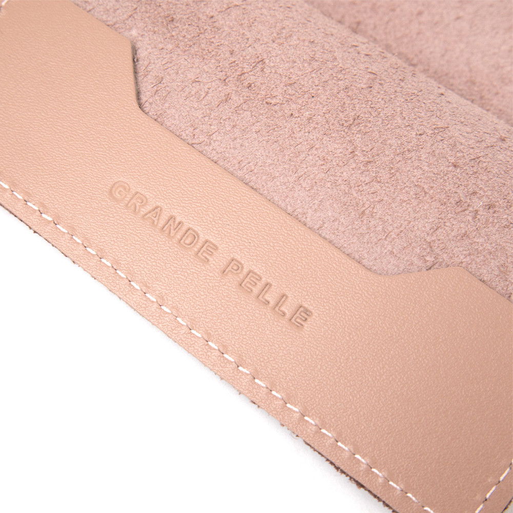 Стильна шкіряна обкладинка на паспорт GRANDE PELLE 11355 Бежевий Київ - фото 1