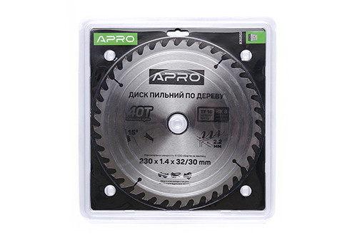 Диск пиляльний для дерева 230х32 (30)х40Т APRO Рівне - фото 1