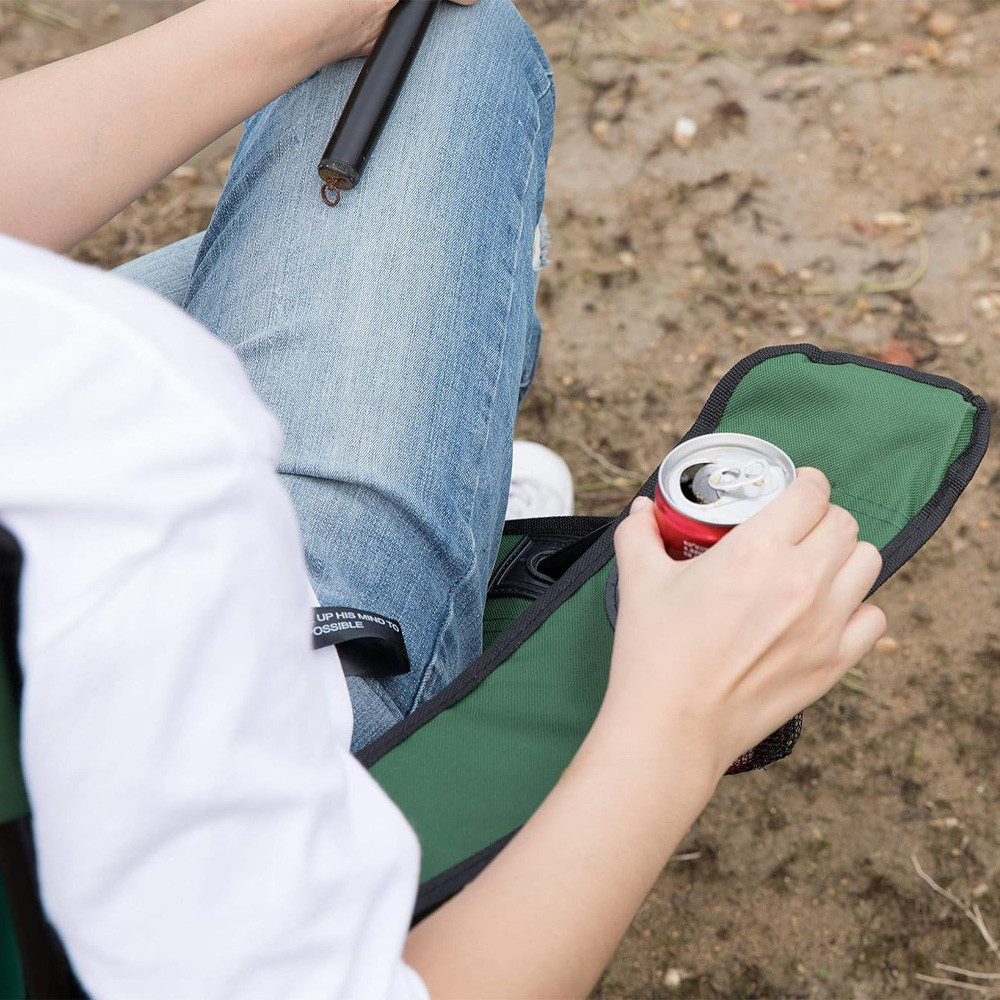 Складное кресло до 100 кг с чехлом, Темно зеленое / Раскладной стул для походов, кемпинга, рыбалки, с системой Паук Киев - изображение 6