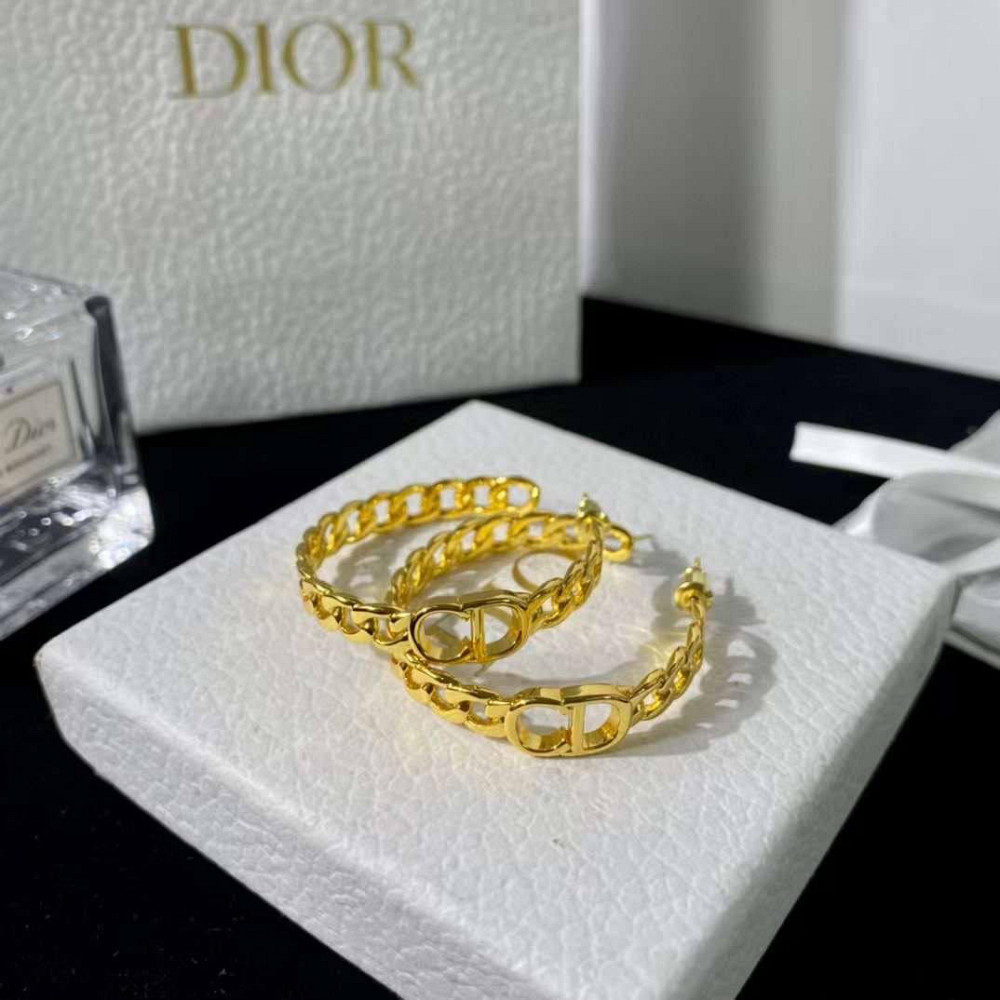 Брендовые серьги Диор/Dior, позолота │серьги кольца лимонное золото Одесса - изображение 1