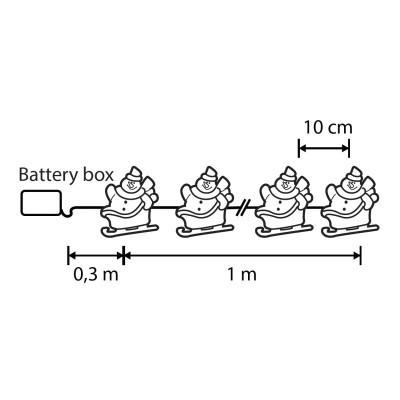 Гирлянда Luca Lighting Сніговик, струна, 1,3 м, класична біла, 10 LED 2AA, таймер (8720967822836) Винница - изображение 2