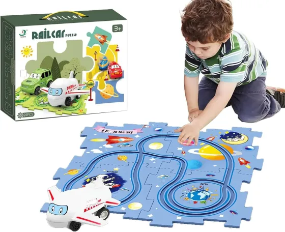 Пазл для детей "Railcar Puzzle" с игрушечным самолетом (5 деталей) Коломыя