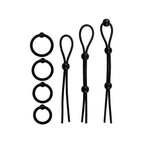 Набір ерекційних кілець і ласо (7 одиниць) - Чорний Вінниця