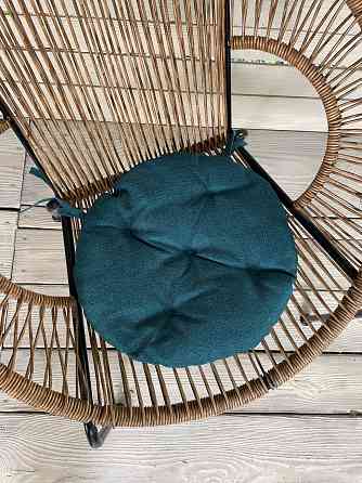 Подушка для стільців (38x38х5 см) кругла Decorator Мальмо колір лазурний 84-045 Київ