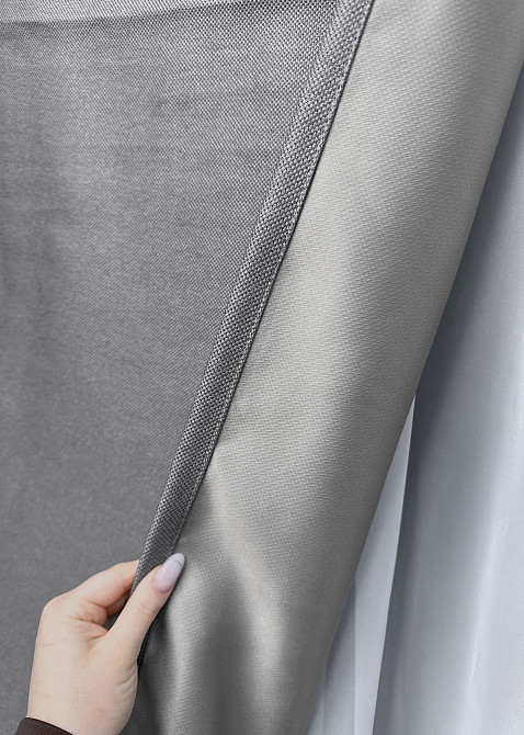 Комплект готових штор VR-Textil Льон ELEMENTA № 1866ш Світло-сірий 150х290см 2 шт (33-0869) Київ - фото 7
