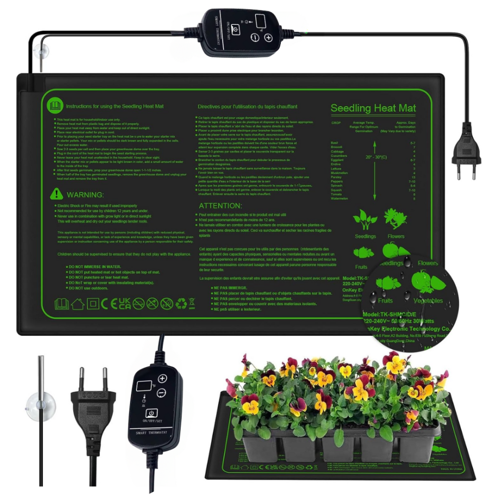 Теплый коврик для рассады с термостатом и регулировкой температуры, влагозащита, 25x52см 20Вт Каменец-Подольский - изображение 1