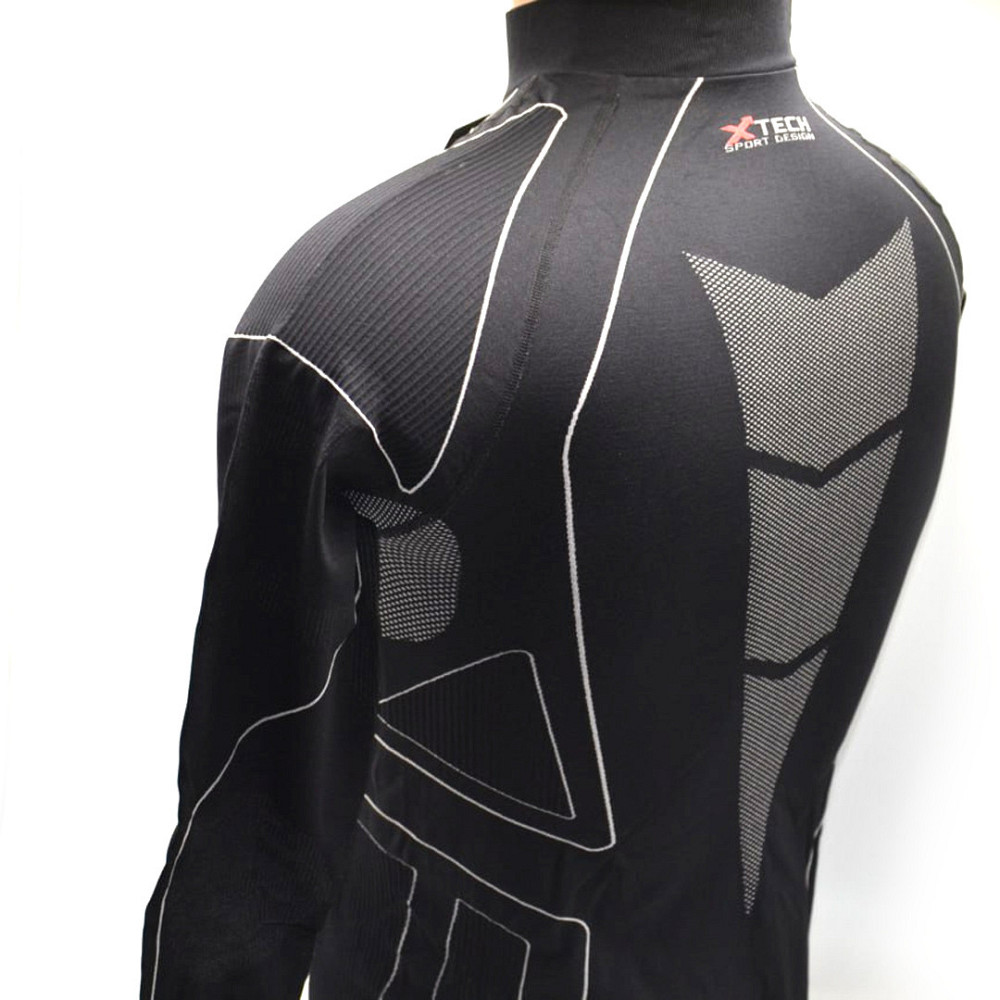 Термокофта з комірцем (лонгслів) X TECH Maglia Race 3 Munica Lunga  lupetto Nero XXL/XXXL Чорна Луцьк - фото 7