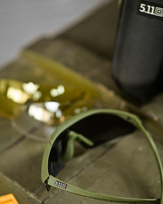 Тактические баллистические защитные очки 5.11 FIVE ELEVEN 3 линзы  олива ВТ1127 Одесса - изображение 6