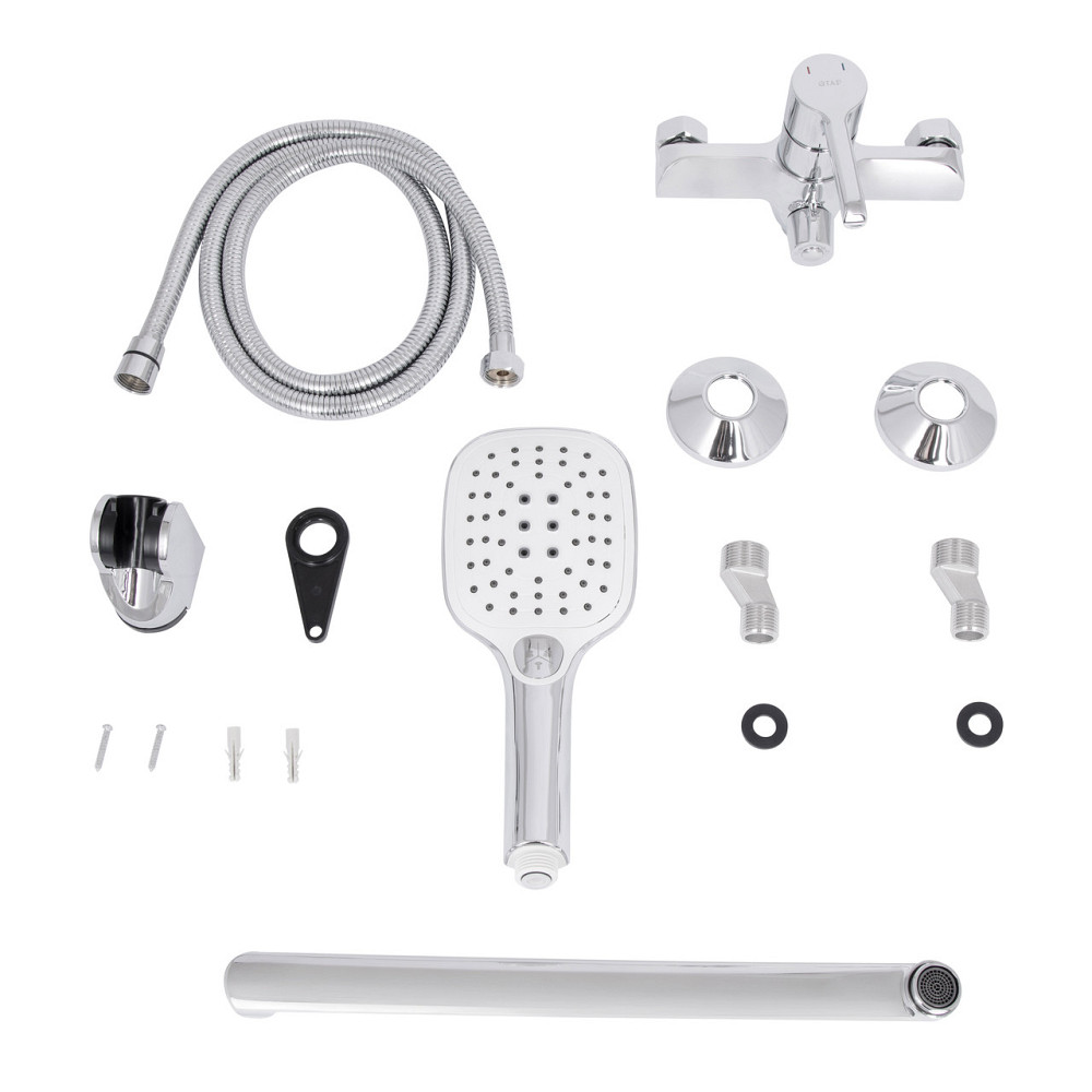 Змішувач для ванни Qtap Grand з поворотним виливом (з душовим гарнітуром) QTGRACRM005 Chrome Київ - фото 10