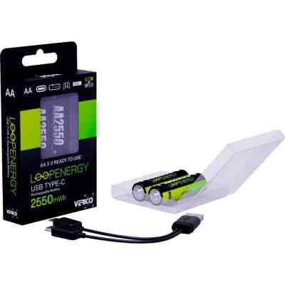Акумулятор Verico AA USB Type-C 1700mAh 1.5V Li-ion * 2 (LoopEnergy) (1UDBT-A1WEA2-NN) Вінниця