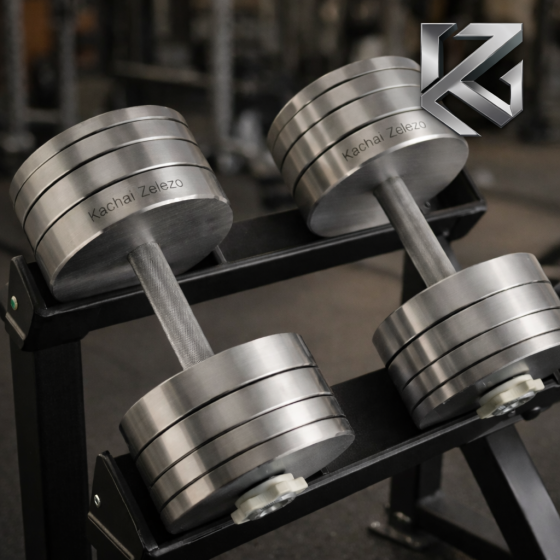 Гантелі набірні 2 по 32 кг металеві без покриття Kachai Zelezo Iron Київ