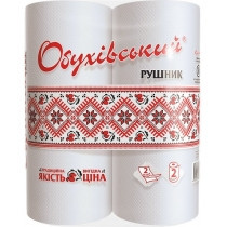 Рушники СГ 17г/м 2ш. білий 02шт. н/гл Обухівський (двошаровий) Гостомель - фото 1