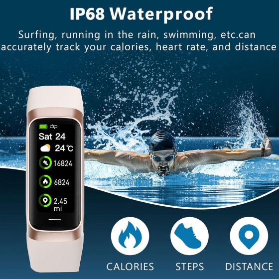 Фітнес-браслет TROTY 1,1″ AMOLED, пульсометр, вимірювання SpO₂, моніторинг сну, 25 спортивних режимів, IP-трекер для Android та iO Київ