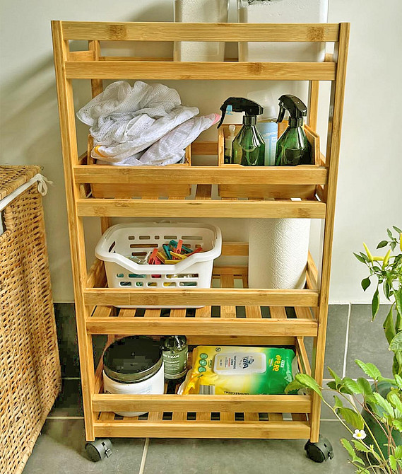 Этажерка для ванной на колёсиках 