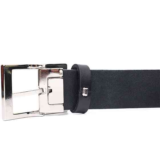 Кожаный брючный ремень для мужчин из квадратной пряжкой GRANDE PELLE 11678 Черный Киев