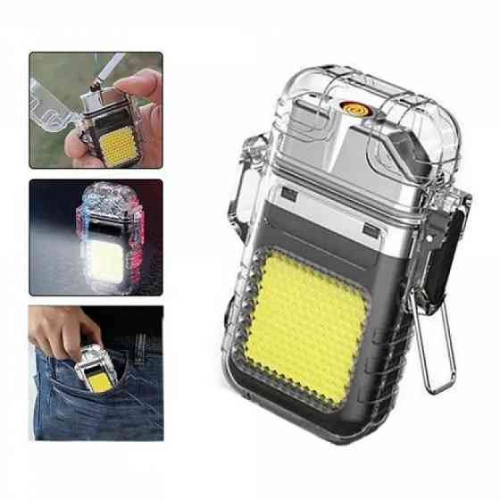 Електроімпульсна запальничка Flashlight 9258 спіральна USB запальничка з ліхтариком Вінниця
