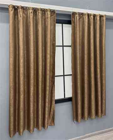 Комплект коротких штор VR-Textil Жаккард Мрамор Al1 № 660ш Коричневый 130х170 см 2 шт (35-0387) Киев