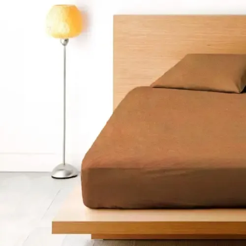 персиковая Простынь махровая на резинке с наволочками Anisa (220х240+30 см) Коломия - фото 2