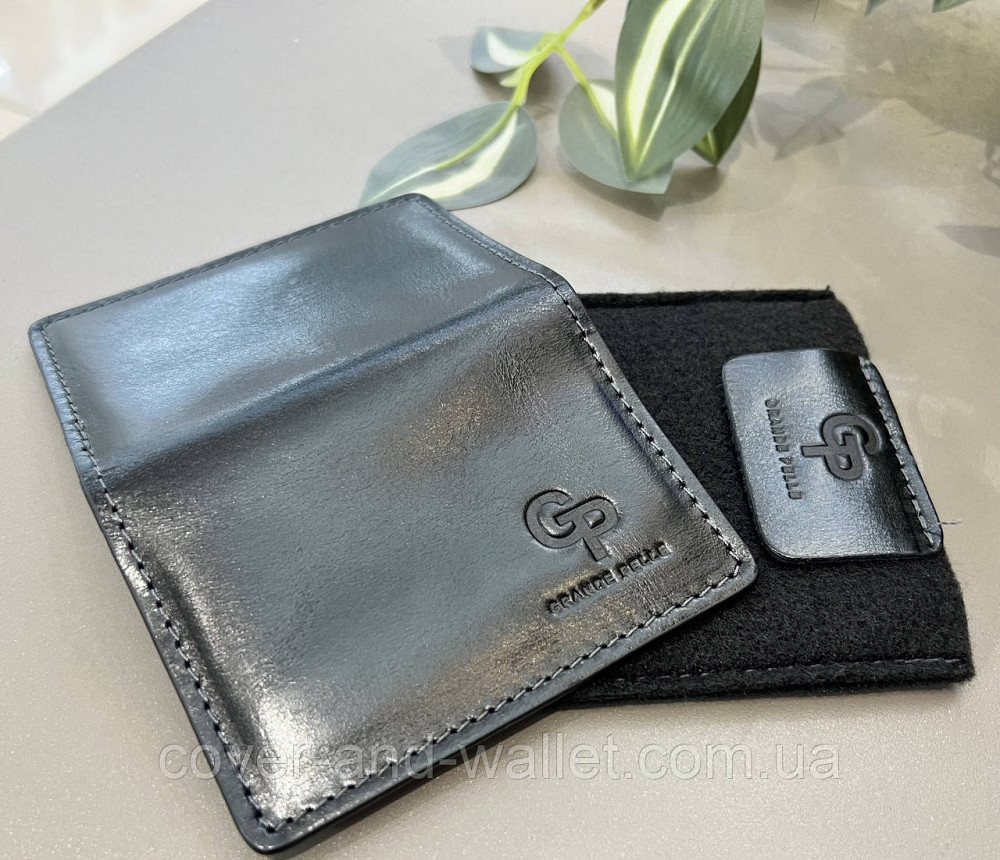Кожаная обложка на автодокументы черного цвета LQ Leather Киев - изображение 9