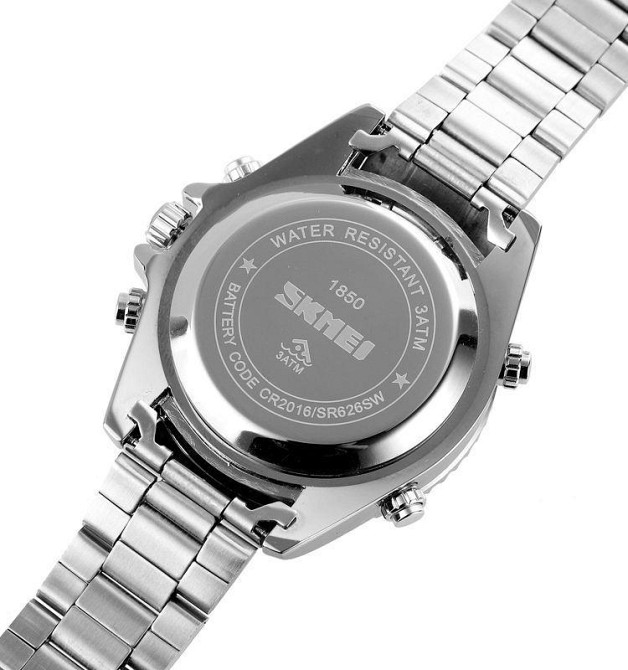 Мужские наручные часы Skmei 1850 (Серебристые с черным циферблатом) Винница - изображение 7