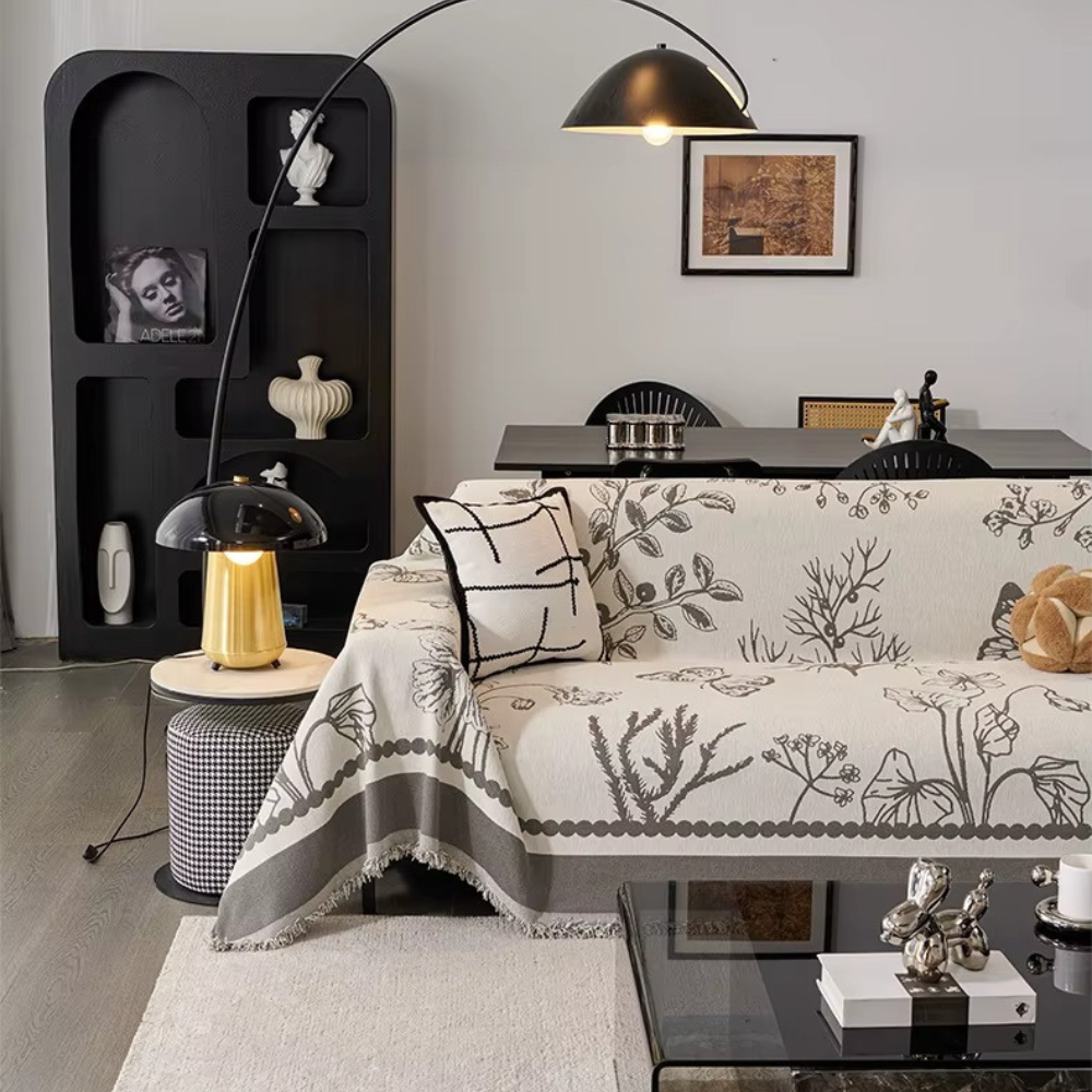 Плед покрывало на диван или кровать,чехол накидка 180х230 см для мягкой мебели узор бабочка,серый Каменец-Подольский - изображение 3